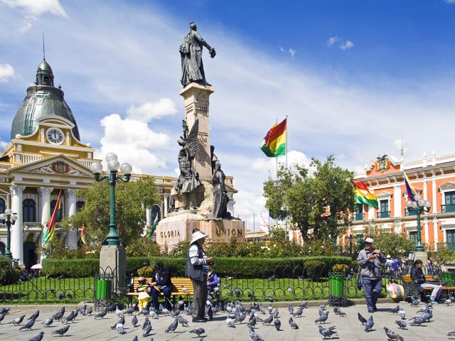 Plaza Murillo in Bolivia's Capital La Paz